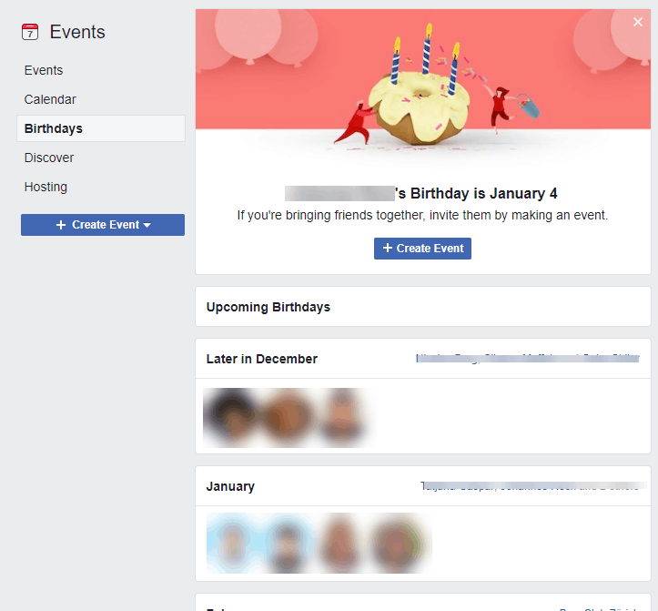 facebook birthday events